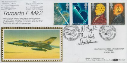 Multi signed A.M. Skelton. John Gulliver plus 1 other (RAF). FDC Benham. Tornado F Mk2. Four