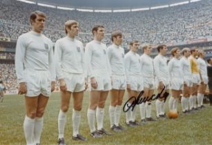 Autographed FRANCIS LEE 12 x 8 photo : Col, depicting a wonderful image showing England players
