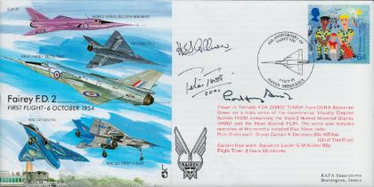 Peter Twiss, Geoffrey Auty and Harold Colliner signed EJA21 cover. Good condition. All autographs