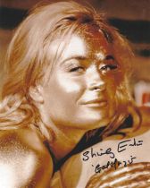 Shirley Eaton signed 10x8 inch Goldfinger colour photo. Good condition. All autographs are genuine