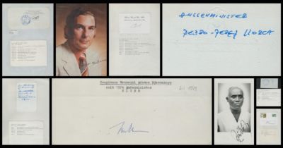 Collection of Assorted 6 signed Autograph page/card Jean Rémy Ayouné foreign minister of Gabon.