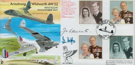 Jo Lancaster and Stan Hodgkins signed EJA7 cover. Good condition. All autographs are genuine hand