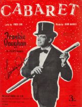 Frankie Vaughan 1928-1999 Singer Signed Vintage Sheet Music 'Cabaret'. Good condition. All