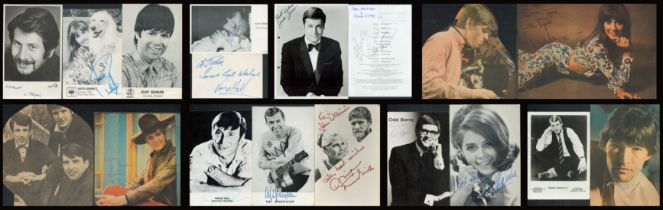 1960's pop music signed photos and postcards. Some of names included are Odd Borre, Vince Hill,