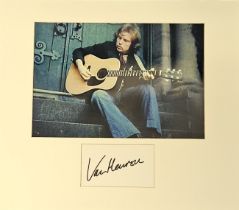 Van Morrison signed on small piece signature display include Colour Photo 11x7.5 Inch Mounted