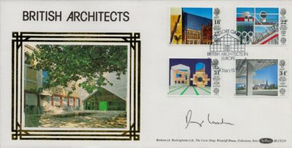 Denys Lasdun signed FDC Benham. British Architects. Four Stamps plus Single postmark 12 May 1987.