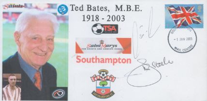 Jim Steele and Claus Lundekvam signed Ted Bates M.B.E 1918-2003 Southampton F.C commemorative FDC PM