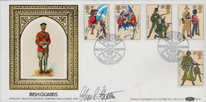 Chas C. Stadden signed FDC Benham. Irish Guards. Five Stamps plus Double postmarks 6 Jul 83. Good