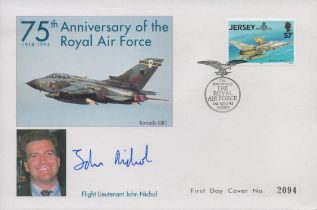 John Nicol signed 75th anniv of the RAF cover. Good condition. All autographs are genuine hand