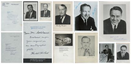 Collection of 6 x Black and White Photos signed Adlai Ewing Stevenson. Llewellyn E. Thompson. Sam