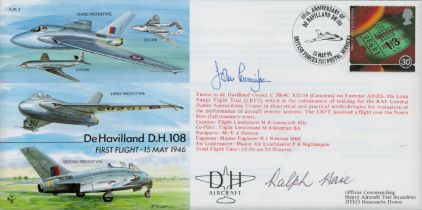 John Cunningham and Ralph Hare signed EJA3 cover. Good condition. All autographs are genuine hand