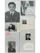 Collection of Assorted 7xsigned Black and White Photos signatures include Spyros Kyprianou President