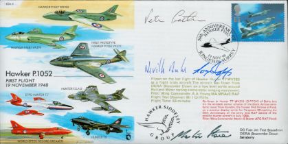 Neville Duke, Roger Topp and Peter Latham signed EJA9 cover. Good condition. All autographs are