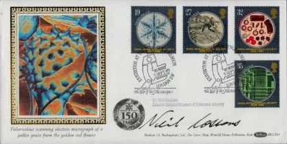 Dr. Neil Cossons signed FDC Benham. Director National Museum of Science and Industry. Four Stamps