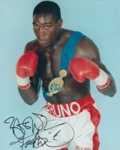 Frank Bruno signed 10x8 inch colour photo. Good condition. All autographs are genuine hand signed