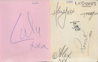 Lulu's luvvers signed album page. Good condition. All autographs are genuine hand signed and come