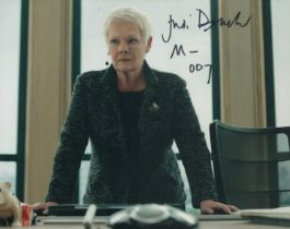 Judi Dench signed 10x8 inch colour photo pictured as M in James Bond inscribed Judi Dench M-007.