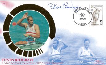 Steve Redgrave signed World Rowing Champion Triple Gold Medalist FDC PM Atlanta GA Jul 27, 1996,