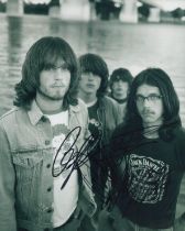 Caleb Followill and Mathew Followill signed 10x8 inch Kings of Leon black and white photo. Good