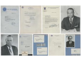 Collection of Assorted 3xsigned TLS include signed Black and White Photos Charles Bohlen. Walter