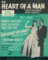 Anthony Newley 1931-1999 English Actor Singer Signed Vintage Sheet Music 'The Heart Of A Man'.
