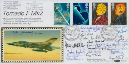 Multi signed Rob Woods. Mike Barley. Chris Lunt plus many others. FDC Benham. Tornado F MK2. Four
