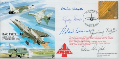 Roland Beamont, James Dell, Donald Knight, Bernard Heath and George Henson signed EJA28 cover.