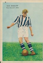 Ray Barlow signed 11x7 inch vintage West Bromwich Albion colour illustration magazine page. Good