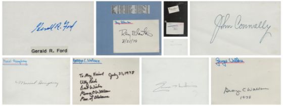 Collection of Assorted 8 x signed Autograph cards/page. Signatures Include Muriel Humphrey. Gerald