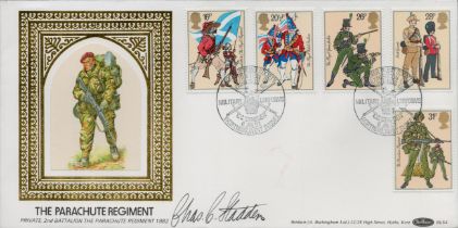 Chas C. Stadden signed FDC Benham. The Parachute Regiment. Five Stamps plus Double postmarks 6 Jul