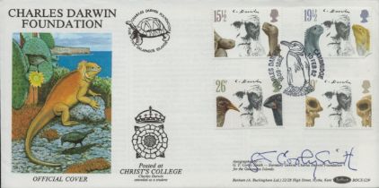 G. T. Corley Smith signed FDC Benham. Charles Darwin Foundation. Official Cover. Four Double