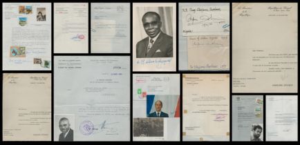 Collection of Assorted 8 x TLS signatures Léopold Sédar Senghor President of Senegal. Hon. I.T.Tabai