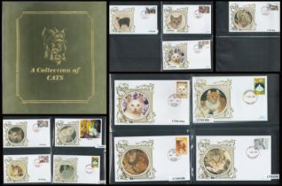 A Collection of Cats Covers - 12 Worldwide Benham FDCs from 2003 Housed in a Bespoke Binder, with