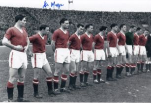 Autographed KENNY MORGANS 12 x 8 photo : Colz, depicting Man United's Busby Babes including