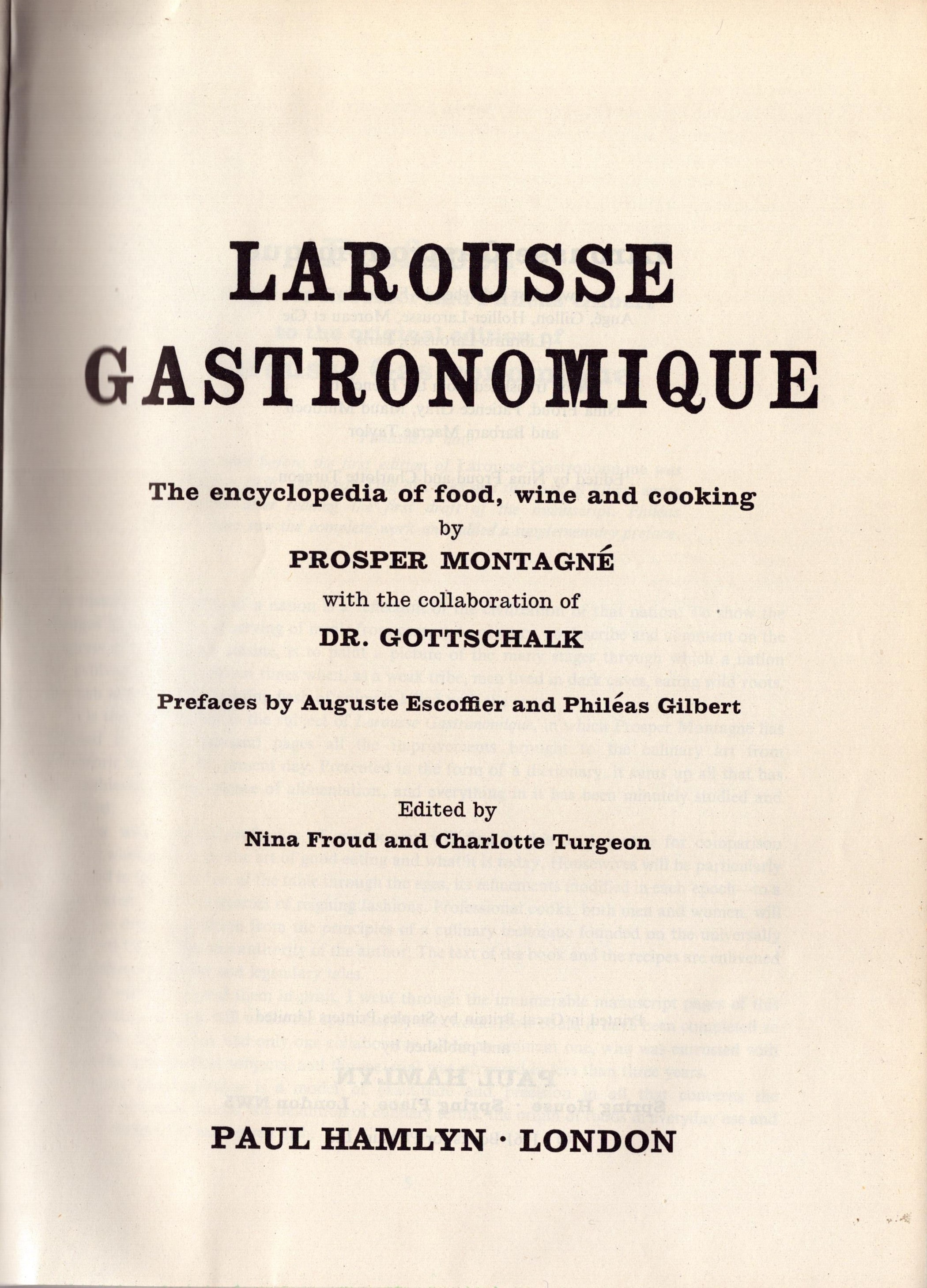 Larousse Gastronomique: the Encyclopaedia of Food, Wine and Cookery, Hardcover. Sold on behalf of - Image 2 of 2