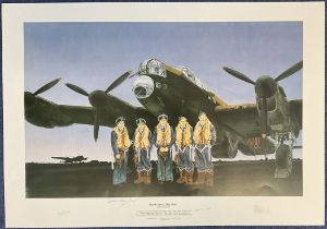 WWII David Shannon and Len Sumpter Signed Peter Read Colour Print Titled Dambusters May 1943. =