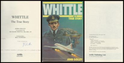 Frank Whittle Signed John Golley 1st Ed Hardback Book Titled Whittle- The True Story. Signed in blue