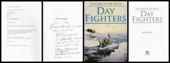 WWII Multi Signed Book Hunters of the Reich Day Fighters by David P Williams 2005 Reprinted