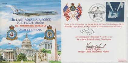 RAF. Air Commodore Christopher P Lumb and Keith Leurlin Signed The Last RAF Vc10 Flight on UK-