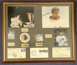 Harrison Schmitt signed cover and photo. Ron Evans signed cover. Eugene Cernan signed photo and