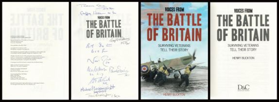 WWII Multi Signed Book Voices From The Battle of Britain Surviving Veterans Tell Their Story by
