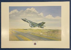 Two Signed John Larder Colour Print Titled Vulcan Thunder. Signed by the Artist and 101 Squadron