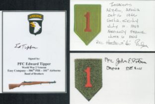 WW2 Veterans Signed Cards Collection of 3 Includes Edward Tipper 506th Parachute Infantry