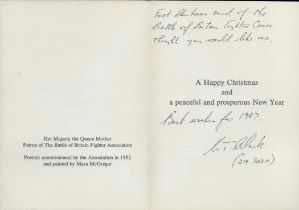 WW2 RAF. Flt Lt William T Clark Signed Xmas Card in 1987. =Good condition. All autographs come