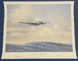 Air Marshal Sir John Harris and Artist Signed On Top- Now, Now Colour Print by the Artist Neil