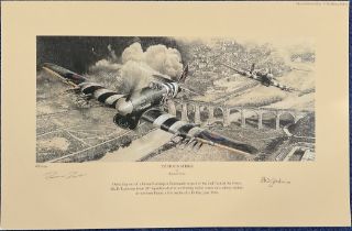 WWII Richard Taylor Signed Limited Edition Print Titled Typhoon Strike by Richard Taylor Signed by