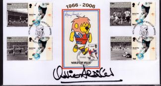 Football Ossie Ardiles signed World Cup Willie 40th Anniversary 19662006 FDC Triple PM 40th