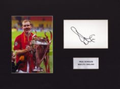 Paul Scholes signed white card mounted with colour photo. Approx overall size 16x12inch. Good