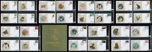 A Collection of Cats Covers - 47 Worldwide Benham FDCs from 1998 and 1999 Housed in a Bespoke