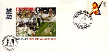 Cricket The Ashes England Winners 2005 FDC Unsigned triple pm The Ashes Tour 2005 Fifth Test Match 8